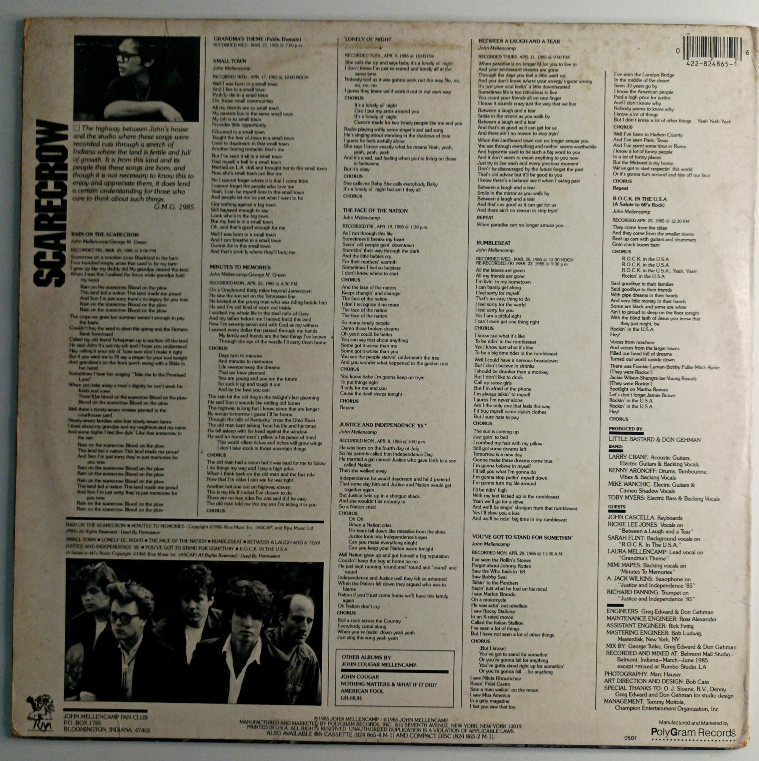 LP John Cougar Mellencamp – Scarecrow - Imagem 3